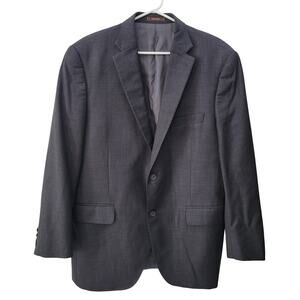 Peter Millar Size 41R Wool Sports Jacket Charcoal Blazer Tailored Classic Fit